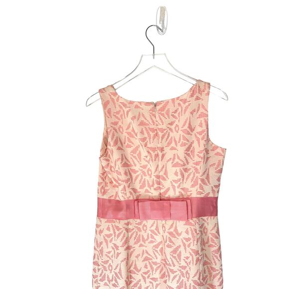 Ann Taylor Pink Whimsical Spring Summer Sleeveless Bow Sheath Dress Size 10 - Picture 5 of 8